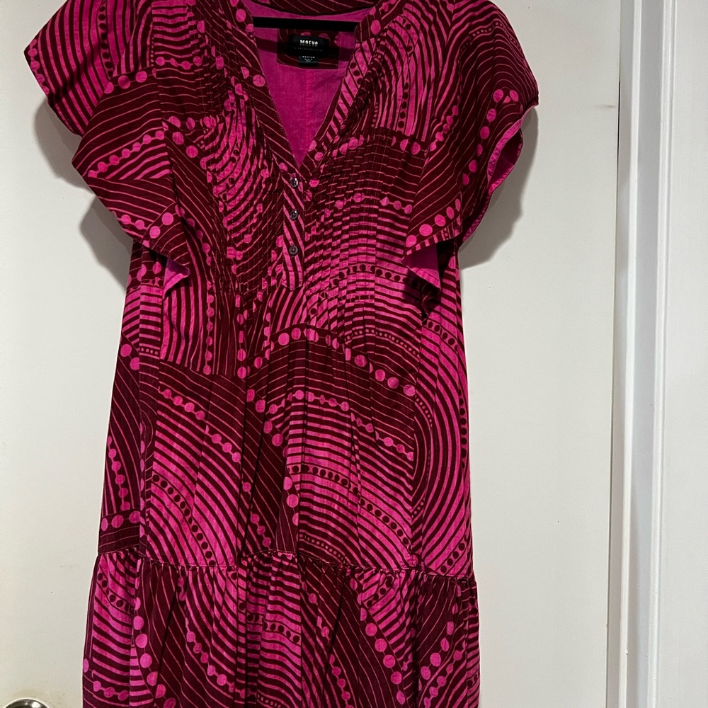Pink and Red Patterned Dress